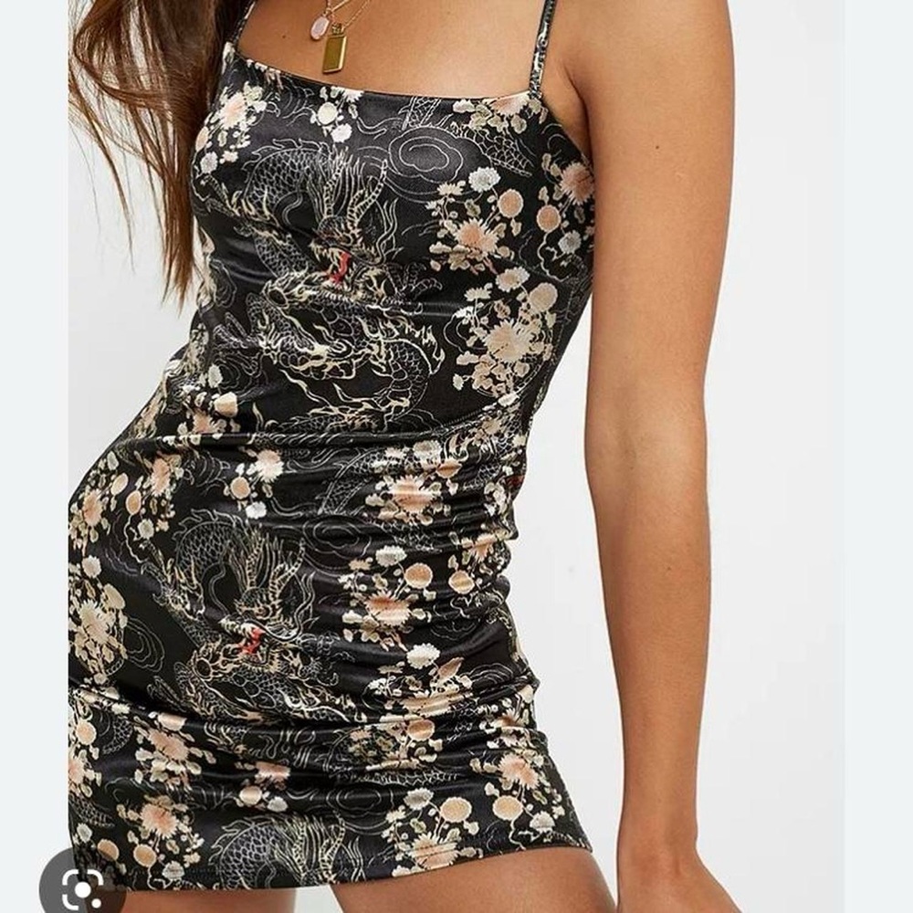 Urban Outfitters - Black Dragon Print Mini Dress